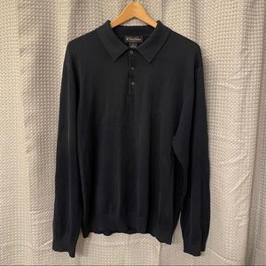 Brooks Brothers Navy Blue Silk Polo Sweater NWOT